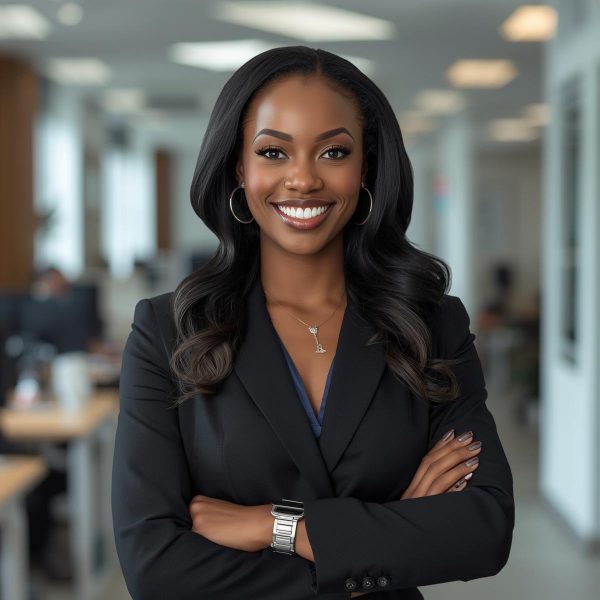 Create an image of a professional black lady